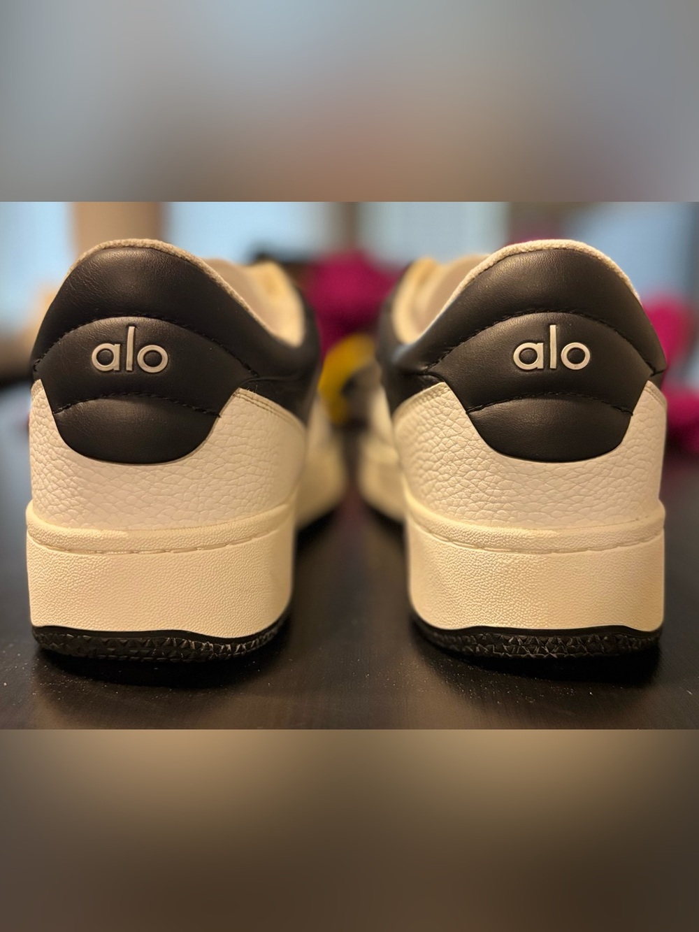ALO Yoga Recovery Mode Low Top Black White Vegan Leather Sneakers Size 11 - Picture 5 of 8